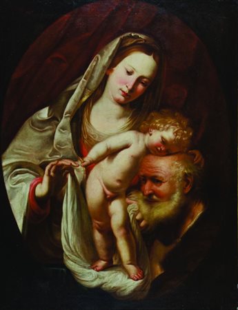 Pietro Ricchi detto Il Lucchese 1606-1675 "Sacra famiglia" cm. 115x90 - olio...