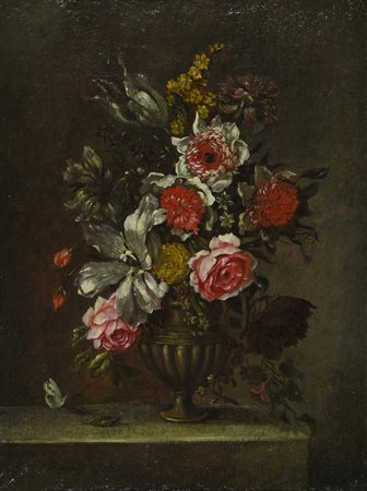 Maestro del XVIII secolo "Vaso di fiori" cm. 62x46 - olio su tela foderata