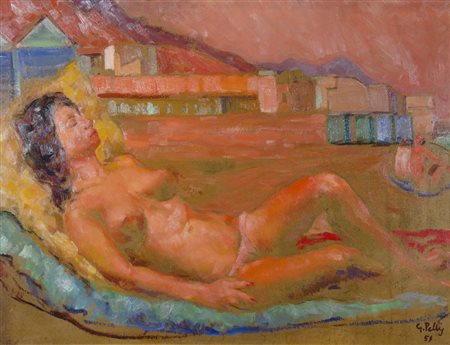 Giovanni Napoleone Pellis 1888-1962 "Bagnante a Palermo" cm. 68x89 - olio su...