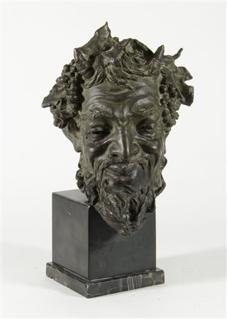 Vincenzo Gemito 19852-1929 "Testa di Bacco" h. cm. 30 - scultura in bronzo su...