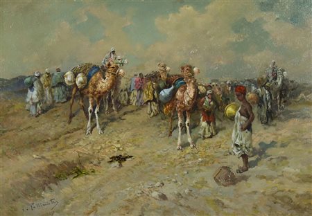 Tito Pellicciotti 1872-1950 "Scena orientale" cm. 43x63 - olio su tavola...