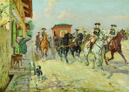 Raffaello Sorbi 1844-1931 "Il Granduca di Toscana con le guardie a cavallo"...