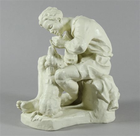 Rosenthal: scultura in porcellana raffigurante ragazzo che suona la...
