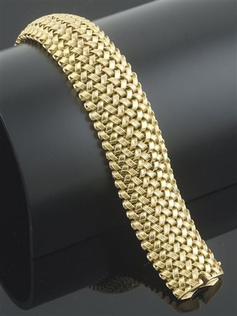 Bracciale semirigido in oro giallo a fscia, gr 49,50