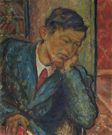 Joze Cesar 1907-1980 "Ritratto di Miro Mankoc" cm. 60x50 - olio su compensato...