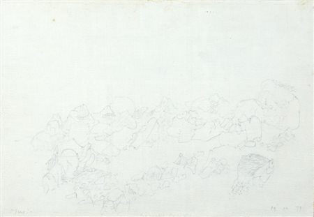 Anton Zoran Music Gorizia 1909-2005 "Paesaggio roccioso" cm. 20x30 - matita...