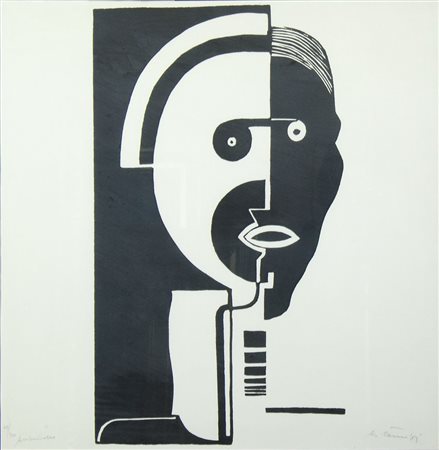 Avgust Cernigoj Trieste 1898-Sesana 1985 "Autoritratto" cm. 50x47 - incisione...