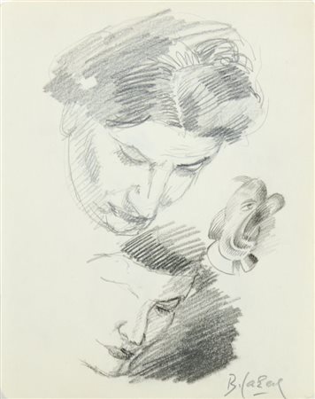 Bozidar Jakac 1899-19890 Lotto di 2 disegni a matita su carta, cm. 20x15,5,...