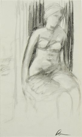 Matej Sternen 1870-1949 "Modella" cm. 28x17 - disegno a matita su carta...