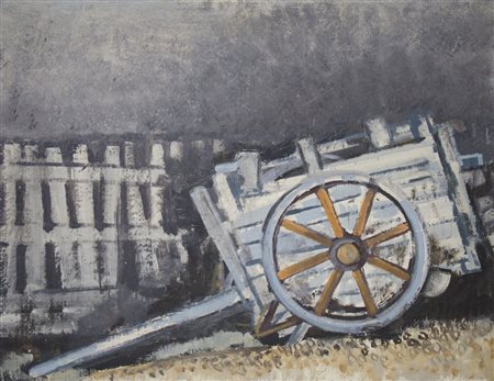 Federico Righi Trieste 1908-1987 "Il carretto" cm. 50x60 - olio su tela Con...