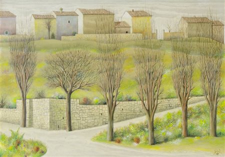 Giovanni Duiz Trieste 1923-2015 "Sull'altipiano carsico" cm. 50x70 - olio su...