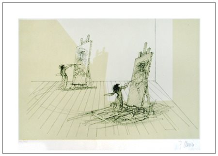 FABRIZIO CLERICI Milano 1913 – Roma 1993 Le madri e i figli 1971 Litografia a...