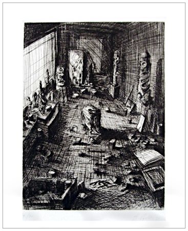 ALESSANDRO PAPETTI Milano 1958 Senza titolo 1993 Puntasecca es.4/30. Firma e...