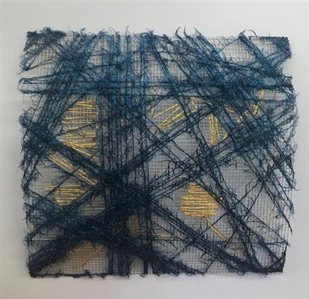 M'HORO' STRUTTURA MODULARE METALLICA 54X64X8 autentica dell'artista su foto