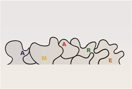 Michelangelo Pistoletto Amare 2006 multiplo in acciaio lucidato a specchio 25...