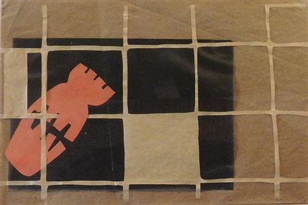 Giuseppe Capogrossi Superficie CP333 1970-71 collage su carta 23 x 33...