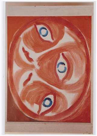 VIRGILIO GUIDI volti olio su tela 40x50 1975 archivio storico artisti veneti