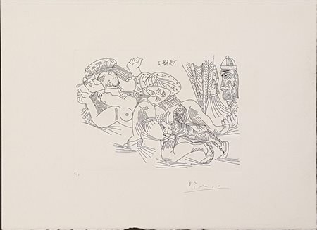 Pablo Picasso erotica 7.9.68 28x37.5 litografia es. 5-50 pubb. bloc