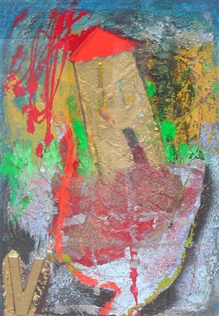 Giosetta Fioroni luogo autunnale 30x45 2005 autentica dell'artista su foto