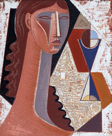 Mario Tozzi volto e clessidra 46x55 1973 archivio Tozzi n° 265