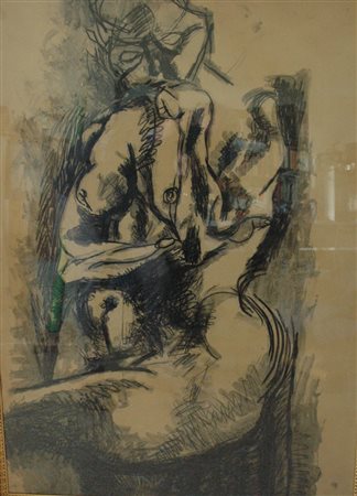 Renato Guttuso china e acquerello su carta 1960 70x100 archivio Carapezza