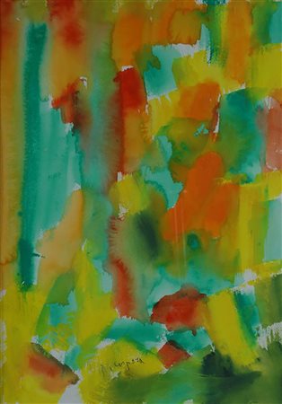 Antonio Corpora Taormina 2001 Acquerello su carta 35x50 autentica su foto a...