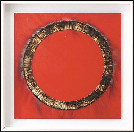 Bernard Aubertin tavola rossa 60x60 archivio rosemberg