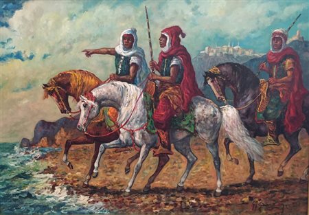 Gonzaga Giovan Francesco olio su tela 70 x 100 1986 autentica dell'artista su...