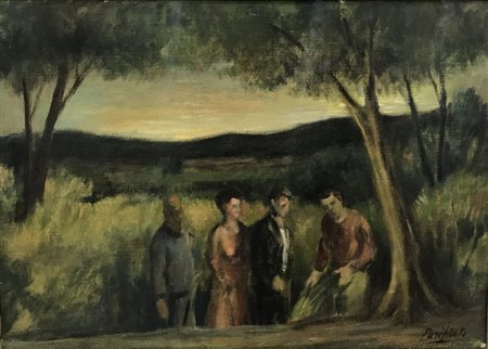 Purificato Domenico paesaggio olio su tela 50 x 70 1966 autentica...