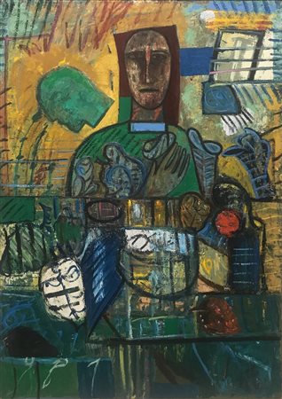 Paladino Mimmo Pastorale olio su tela 93 x 131 1998 autentica dell'artista su...