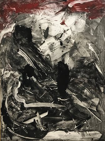 Vedova Emilio olio su carta intelata monotipo 107 x 143 GTEV89 autentica...