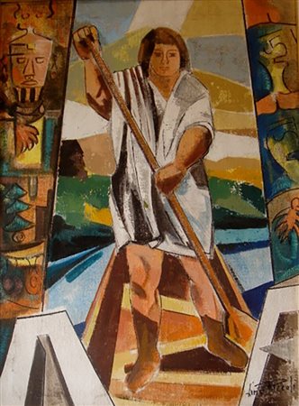 Lino Piccoli olio su tela 60x80 anno 1986
