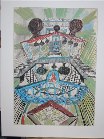 Gino De Dominicis- China e acquerello colorato su carta 50x34 1965-66