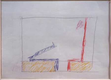 Osvaldo Licini- Pastelli colorati e matita su carta 25x30 1956-58