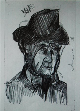 Sandro Chia Carboncino su carta 22x15 88