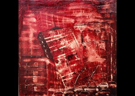 Alba Amoruso MEGALOPOLI 40X40 autentica dell'artista su foto