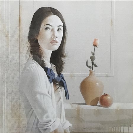 Marini Morena 40x40 olio su tela 2015 Nel silenzio autentica dell'artista su...