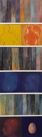 Francesco Pezzuco Natura e psyche Tecnica mista su tavola 33 x 93 2015 opera...