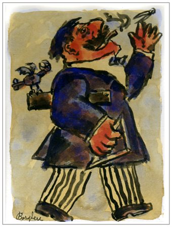 FRANZ BORGHESE Roma 1941 – Roma 2005 Senza titolo Tempera su cartoncino 20 x...