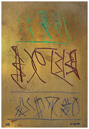 RICCARDO LICATA Torino 1929 – Venezia 2014 VRB 2003 Niello su ottone inciso e...