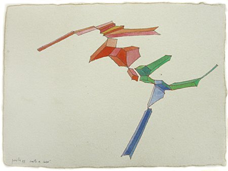 ACHILLE PERILLI Roma 1927 Nato a caso 1993 Pittura su cartoncino 24,5 x 32,5....