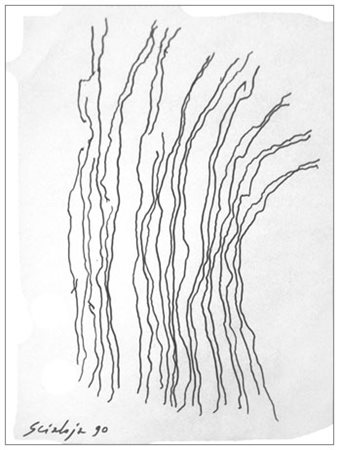 TOTI SCIALOJA Roma 1914 – Roma 1998 Senza titolo 1990 Inchiostro su carta 40...
