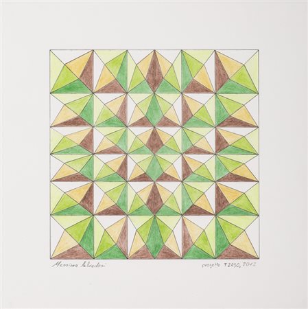 MASSIMO SALVADORI (1960)Progetto T2R50, 2012Pastelli su cartacm 30x30Firma,...