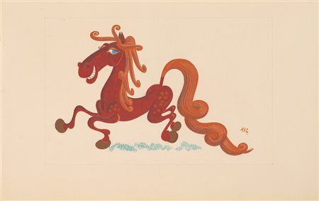 BRUNO ANGOLETTA (1889-1954)Senza TitoloTempera e tecnica mista su...