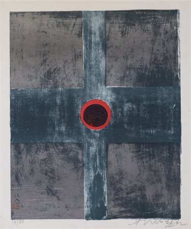 HSIAO CHIN (1935)Senza Titolo, 1962Serigrafia polimatericacm 59x49Firma e...