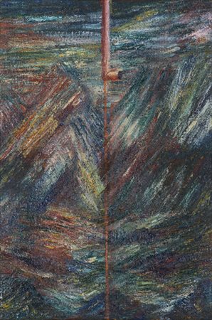 LUIGI MANGONE (1952)Senza Titolo, 1988Tecnica mista su tela di jutacm...