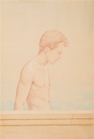 CARLO BERTOCCI (1946)Teatrino di coccio, 1984Tecnica mista su cartacm...