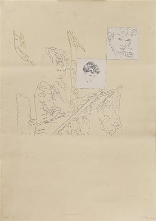 ANTONIO TROTTA (1937)Ricamandosi, 1983Serigrafiacm 69,5x49,5Firma, titolo,...