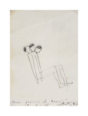 ANTONY GORMLEY (1950)The position.., 1995Matita su cartolina postalecm...