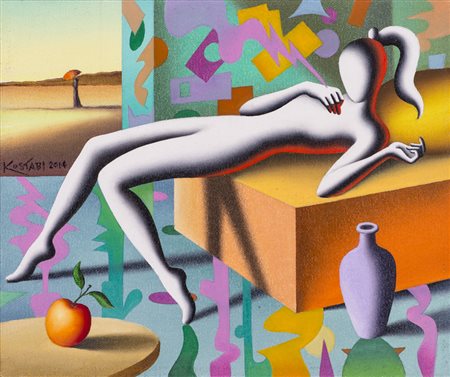 MARK KOSTABI (1960)Recline and conquer, 2013-2014Olio su telacm 25x30Firma e...